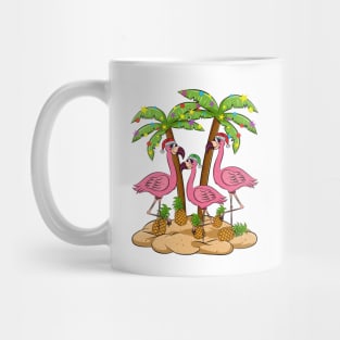 Christmas at the Beach Pink Flamingo Summer Christmas In July Gift Mug